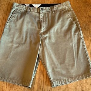 Volcom Frickin Chino Mens Short. Size 32. Tan Flat Front Shorts.